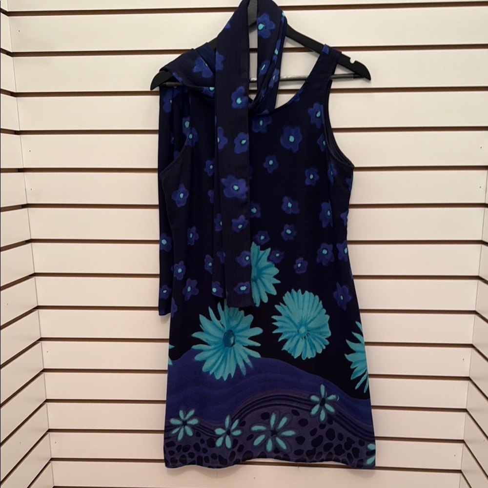 Floral Blue and Green Dress